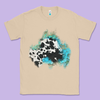Cowhide Turquoise Patch Classic Tee Designed By Adodesignshop