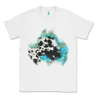 White cowhide turquoise patch Classic Tee - AdoDesignShop