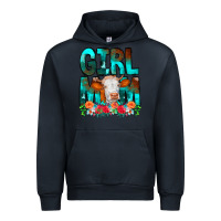 Navy Girl Mom Cow Flowers Urban Hoodie - CowCowDesign