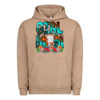 Pigment Burro Girl Mom Cow Flowers Urban Hoodie - CowCowDesign