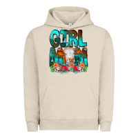 Pigment French Oak Girl Mom Cow Flowers Urban Hoodie - CowCowDesign