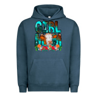 Pigment Midnight Navy Girl Mom Cow Flowers Urban Hoodie - CowCowDesign