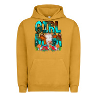 Pigment Peanut Butter Girl Mom Cow Flowers Urban Hoodie - CowCowDesign