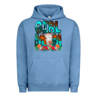 Pigment Pebble Blue Girl Mom Cow Flowers Urban Hoodie - CowCowDesign