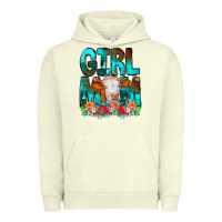 Pigment Pistachio Girl Mom Cow Flowers Urban Hoodie - CowCowDesign