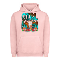Pigment Salmon Girl Mom Cow Flowers Urban Hoodie - CowCowDesign