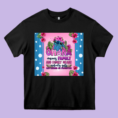 Ohana Means Family Stitch Heavy Core Tee Designed By Zillion Design Studio