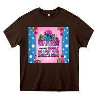 Chocolate Brown ohana means family stitch Heavy Core Tee - Zillion Design Studio