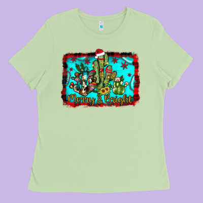 Merry & Bright Ladies Tee Designed By Jahusdesignshop