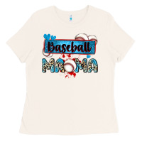 Bone baseball mama with leopard Ladies Tee - Zillion Design Studio
