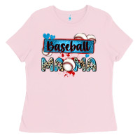 Bubblegum Pink baseball mama with leopard Ladies Tee - Zillion Design Studio