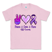 Bubblegum Pink Peace Love Cure All Cancers Classic Tee - Jasminsmagicworld