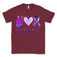 Burgundy Peace Love Cure All Cancers Classic Tee - Jasminsmagicworld