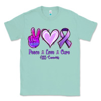 Seafoam Peace Love Cure All Cancers Classic Tee - Jasminsmagicworld