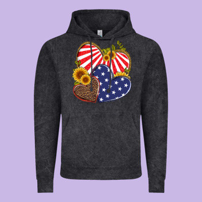 America Heart And Sunflower Vintage Hoodie Designed By Artiststas