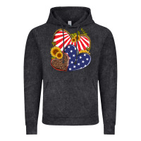 Vintage Black america heart and sunflower Vintage Hoodie - Artiststas