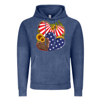 Vintage Denim america heart and sunflower Vintage Hoodie - Artiststas