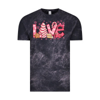 Cloud Black love pink christmas tree cake Vintage Tee - Jasminsmagicworld