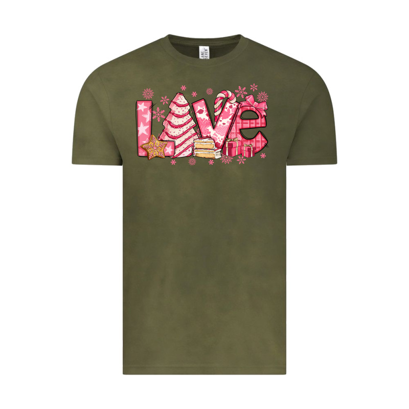 Love Pink Christmas Tree Cake Vintage Tee by Jasminsmagicworld | Teevron