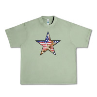 Oil Green American Flag Star Urban Heavy Tee - LillyAllenDesigns