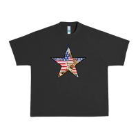 Pigment Black American Flag Star Urban Heavy Tee - LillyAllenDesigns