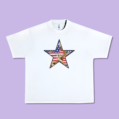 American Flag Star Urban Heavy Tee Designed By Lillyallendesigns