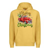 Antique Gold Merry Christmas truck Premium Hoodie - texasbilliewilder