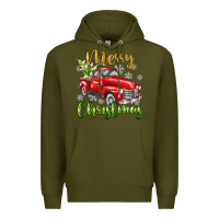 Army Green Merry Christmas truck Premium Hoodie - texasbilliewilder