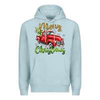 Blue Mist Merry Christmas truck Premium Hoodie - texasbilliewilder