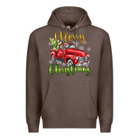 Coffee Merry Christmas truck Premium Hoodie - texasbilliewilder