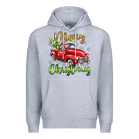 Heather Grey Merry Christmas truck Premium Hoodie - texasbilliewilder