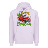 Lilac Merry Christmas truck Premium Hoodie - texasbilliewilder