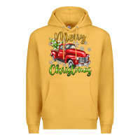Mustard Merry Christmas truck Premium Hoodie - texasbilliewilder