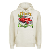 Oatmeal Heather Merry Christmas truck Premium Hoodie - texasbilliewilder