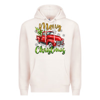 Pale Pink Merry Christmas truck Premium Hoodie - texasbilliewilder