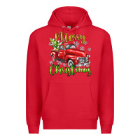Red Merry Christmas truck Premium Hoodie - texasbilliewilder