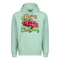 Seafoam Merry Christmas truck Premium Hoodie - texasbilliewilder