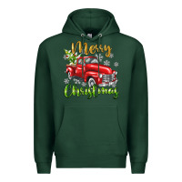 Sports Green Merry Christmas truck Premium Hoodie - texasbilliewilder