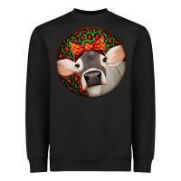 Black Christmas Cow, Heavyweight Sweatshirt - Jasminsmagicworld