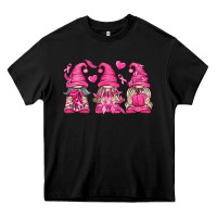 Black Breast Cancer Gnomes Heavy Core Tee - texasbilliewilder