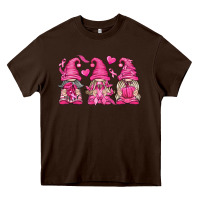 Chocolate Brown Breast Cancer Gnomes Heavy Core Tee - texasbilliewilder