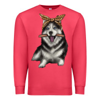 Cardinal alaskan husky with bandeau Premium Sweatshirt - texasbilliewilder