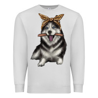 Dove Grey alaskan husky with bandeau Premium Sweatshirt - texasbilliewilder