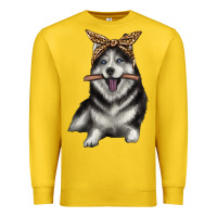 Lemon alaskan husky with bandeau Premium Sweatshirt - texasbilliewilder