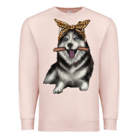 Pale Pink alaskan husky with bandeau Premium Sweatshirt - texasbilliewilder