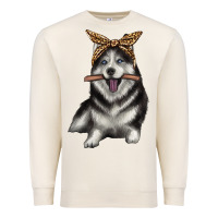 Sandshell alaskan husky with bandeau Premium Sweatshirt - texasbilliewilder