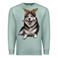 Seafoam alaskan husky with bandeau Premium Sweatshirt - texasbilliewilder
