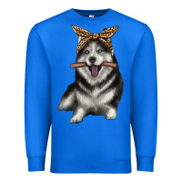 Alaskan Husky With Bandeau Premium Sweatshirt | Teevron