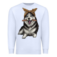 White alaskan husky with bandeau Premium Sweatshirt - texasbilliewilder