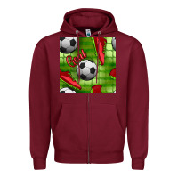 Burgundy soccer shoes goal seamless pattern Zipper Hoodie - BundleAndBundleShop